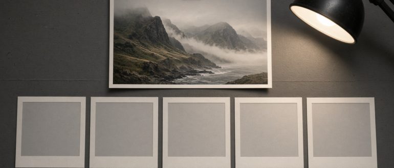 Один фотокадр над пустой раскадровкой